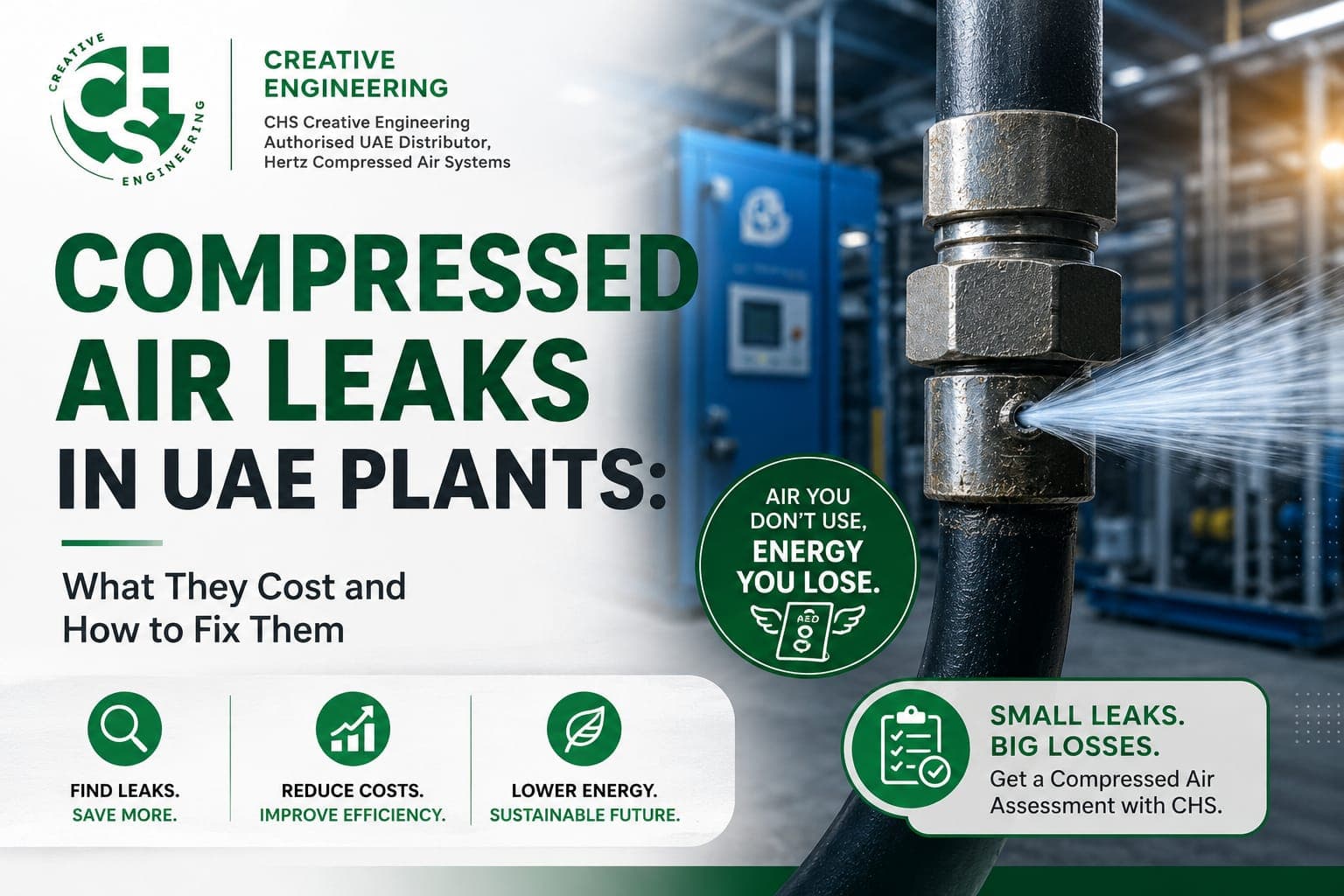 Compressed Air Leaks in UAE Plants: What They Cost and How to Fix Them